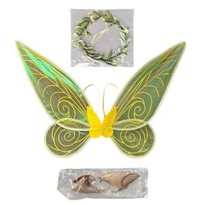 7 Pcs Fairy Set Soft Pointed Ears w/Headpiece & Wings Dress Up Costume Cosplay